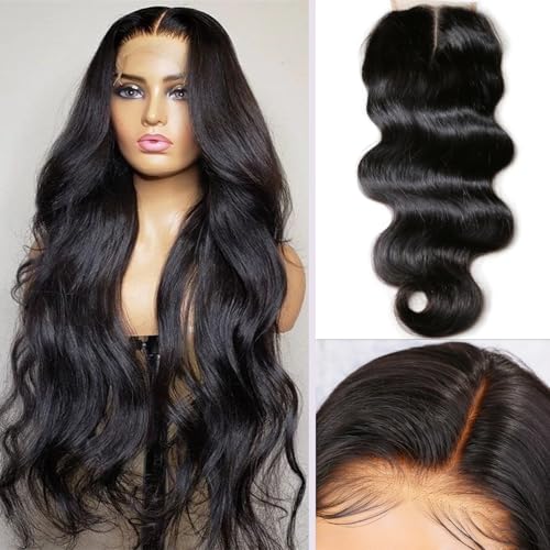 30 Inch 13x6 Lace Front Wigs Human Hair 200 Density Body Wave Lace Front Wigs Human Hair HD Lace Wigs for Women Pre Plucked Frontal Natural Black