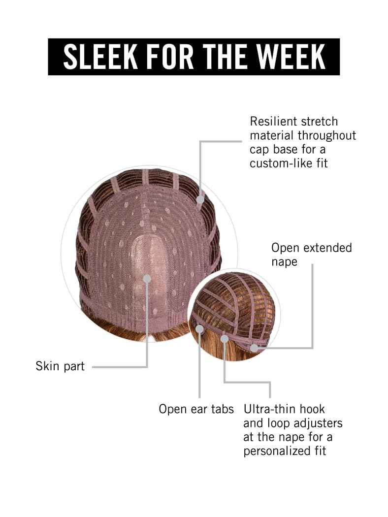 Hairuwear Hairdo Sleek For The Week Straight Asymmetrical Shoulder Length Wig, Average Cap, R11S+ Glazed Mocha