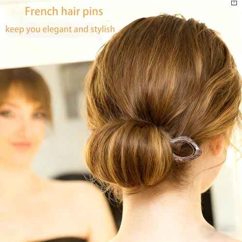 3PCS Prestige French Hair Pin for Women,French Hair Pin for Thin Thick Hair,Double-notch Locking Mechanism Anti-loosening Women Hair Accessories
