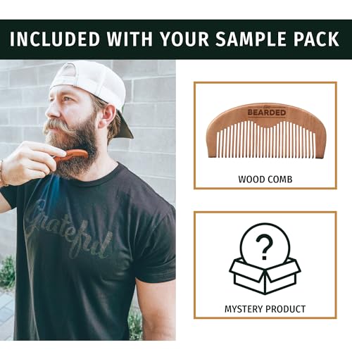 Live Bearded Beard Oil and Butter Grooming Kit Sample Pack with Comb, Bonus Gift - All-Natural Ingredients Shea, Argan, Jojoba - Growth Support - Made in the USA