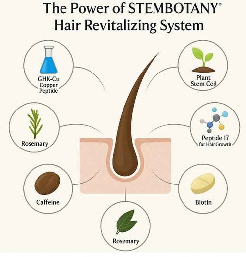 STEMBOTANY Copper Peptide Hair Shampoo for Men and Women Promotes the Look of Thicker, Fuller and Healthier Hair