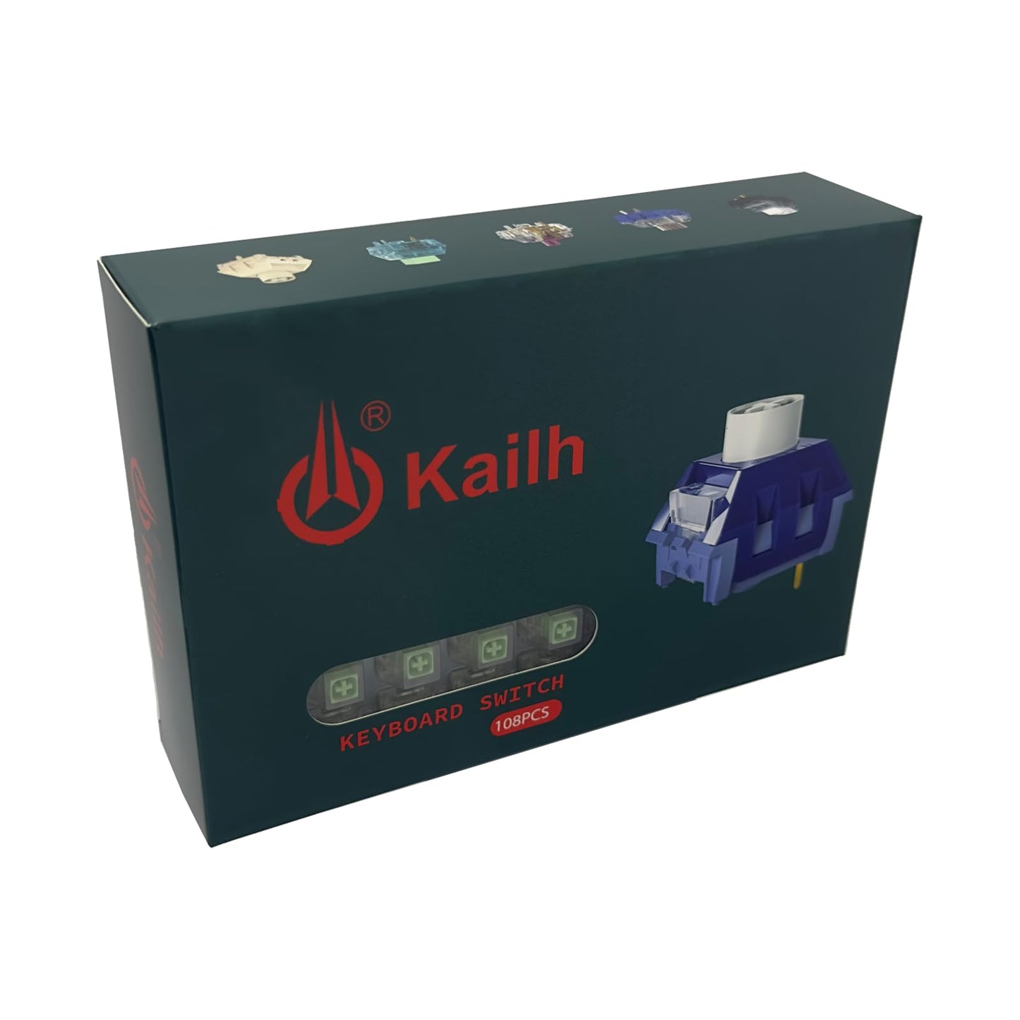 Zjmehty Kailh Box Jade Switches for Mechanical Gaming Keyboard,3-Pin 50gf Clicky/lubed/Dust&Waterproof Switches(108Pcs,Kailh Box Jade)