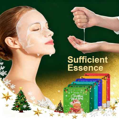12PCS Christmas Facial Masks for Stocking Stuffers, Face Mask Set for Women Skincare, Hydrating Sheet Face Masks Skincare, Christmas Gifts for Women
