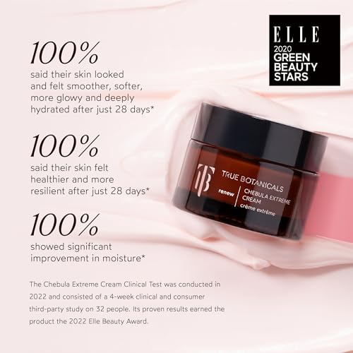True Botanicals Chebula Extreme Cream | Anti-Aging Moisturizer w/Hyaluronic Acid | Treats Fine Lines & Wrinkles | Dry & Sensitive Skin | Dermatologist Tested, All Natural, Vegan | 1.7 oz | 50 ml