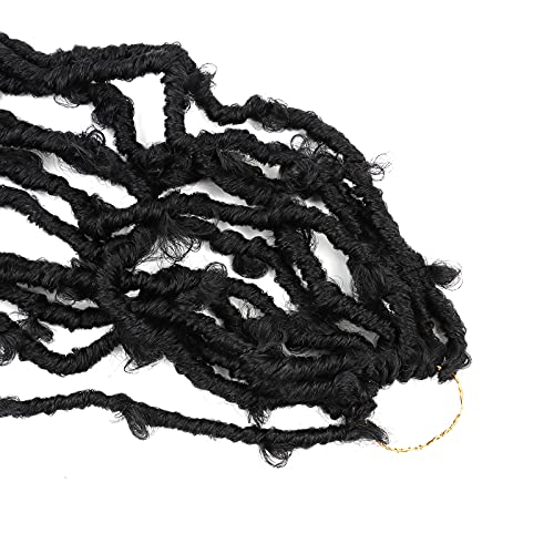 LMZIM 5 Packs 24 Inch Butterfly Locs Crochet Hair for Black Women Soft Distressed Faux Locs Pre looped Pre-twisted Braids (24 inch 5 pack, 1b)