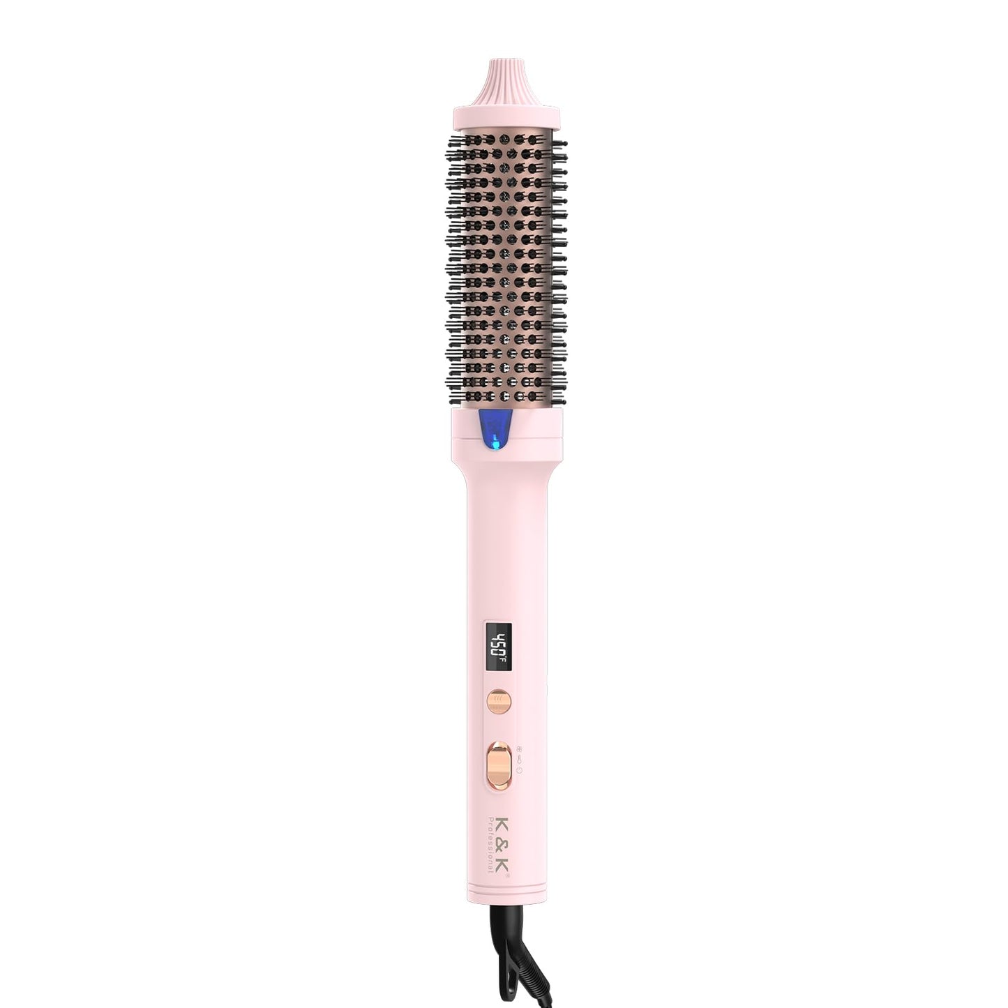 K&K 1.7 Inch Cool-AIR TECH Hair Styling Tool Bounce Brush, Heated Thermal Round Brush with Negative Ion Technology, Multiple Heat Settings for Blowout Look with Hair Care Oil, Temperture Contronal