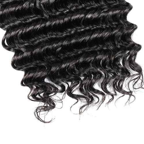 Human Braiding Hair 28 Inch 2 Bundles 100g Deep Wave Bulk Human Hair for Braiding No Weft 12A Brazilian Virgin Curly Human Hair Extensions for Boho Braids Wet and Wavy Human Hair Braiding Hair