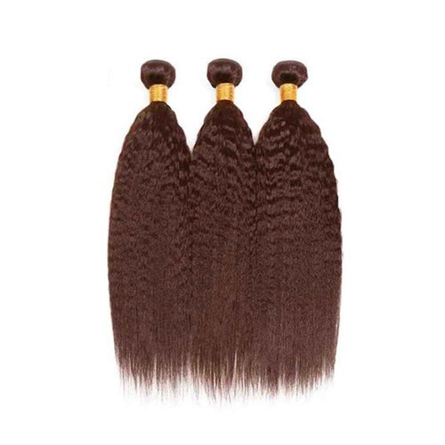 FuivJuix #4 Brown Bundles Yaki Straight Bundles Human Hair 34 34 34 Inch Brazilian Virgin Hair Chocolate Kinky Straight Bundles Human Hair Extensions 3 Bundle 50 Gram Per Bundle