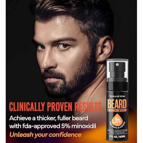 5% Minoxidil Beard Growth Oil for Men: Minoxidil for Men Beard Hair Regrowth Serum with Biotin and Caffeine - Unleash Your Wildness with Stronger Thicker Fuller Beard 2 FL OZ/60mL