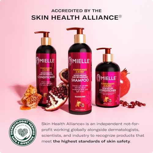 Mielle Organics Pomegranate & Honey Leave In Conditioner for Curly Hair - Moisturizing Detangler & Curly Hair Treatment to Help Repair Damage, Prevent Frizz & Improve Shine (12 Fl Oz)