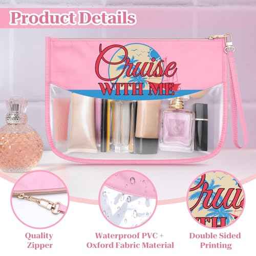 Sfodiary Funny Cruise Cosmetic Bag for Women Summer Vacation Cruise Trip Gifts for Women Cruise Themed Birthday Christmas Gift for Her Sister Friends Makeup Bag Zipper Travel Pouch