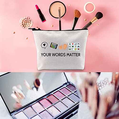 WCGXKO Speech Therapist Gift Your Words Matter Speech Therapy Student Graduation Zipper Pouch Makeup Bag (Your Words Matter)