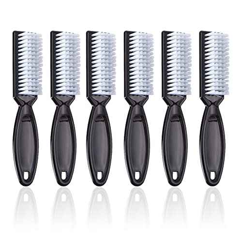 6Pcs Handle Grip Nail Brush, Hand Fingernail Cleaner Brush Manicure Tools Scrub Cleaning Brushes for Toes and Nails (Black)