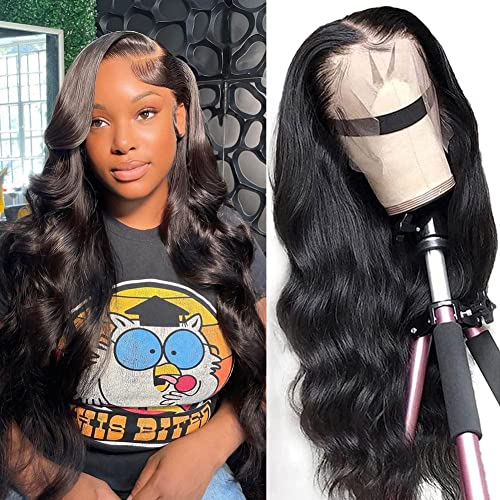 Human Hair Wig Body Wave Lace Front Wigs 180% Density 13x4 Pre Plucked Natural Hairline with Baby Hair HD Frontal Lace Wig For Women 24 inch