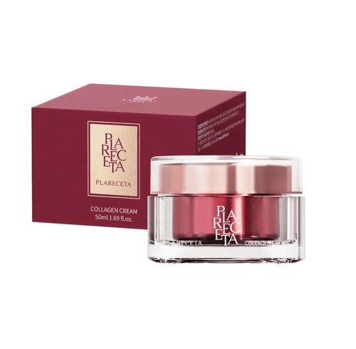 PLARECETA Placenta Collagen Cream, Placenta Protein and Marine Collagen, Reduces Wrinkles, Increases Firmness, Lifting Effect, Cellular Regeneration, Korean Skin Care, 1.69 Fl Oz