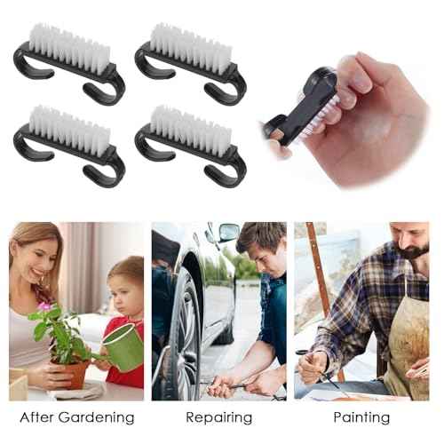 20 PCS Handle Grip Nail Brush Cleaner Black Nail Cleaning Brush Nylon Fingernail Brush Small Nail Scrubber Brush Cleaner Tools for Toes and Nails