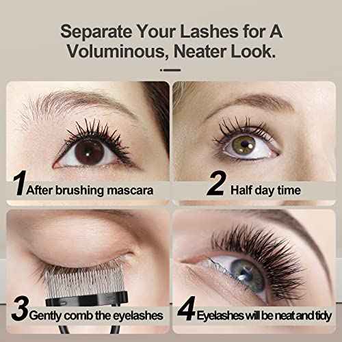 Eyebrow Brush Eyelash Separator Brow Comb & Lash Spoolie Professional Eye Makeup Tools (3 Pieces Set)