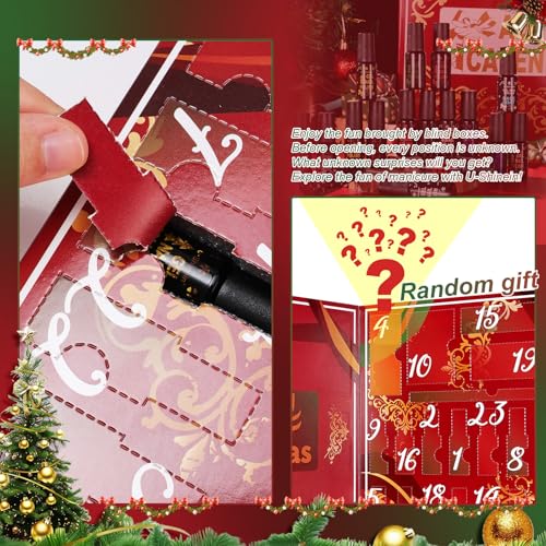 Nail Polish Advent Calendar 2025£¬24-Piece Nail Varnish Advent Calendar Christmas Calendar for Women and Girls, Nail Polish Colours Kit, Nail Art Tool Glitter Decorations Care and Accessories