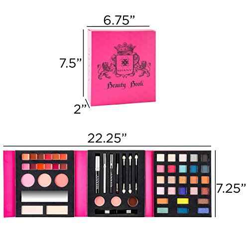 SHANY Original Beauty Book Makeup Set All in one Travel Make up Kit - 35 Colors Eyeshadow, Eye brow, blushes, powder palette, Lip Colors, Eyeliner pens & Cosmetics Mirror - Gift Set