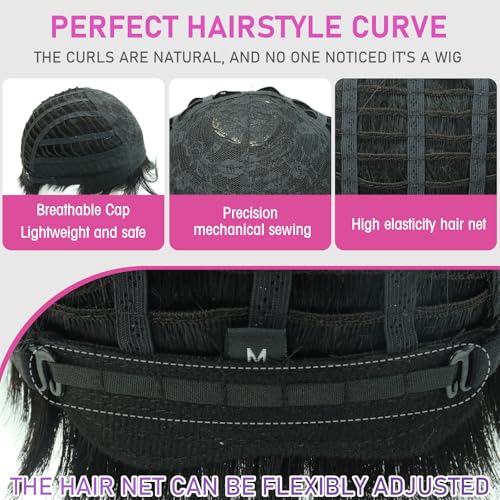 Toupee for Men Human Hair Men¡®s Full head mask Straight hair Wig Short Straight hair Hair Fluffy Realistic Hair Wig Thin Skin Daily Party Costume Wig for Male(black)