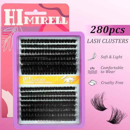 C Curl Lash Clusters Extensions 280 Pcs Individual Eye lash Clusters 100D Cluster Eyelash Lashes Wispy Clusters Lashes Makeup at Home - DIY Lash Extension Kit for Self Application (9-18MM) Mix