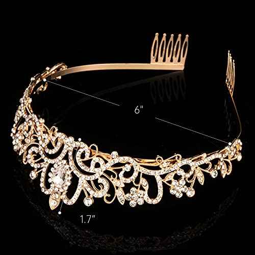 Crystal Tiara Crowns For Women Girls Princess Elegant Crown with Combs Women's Headbands Bridal Wedding Prom Birthday Party