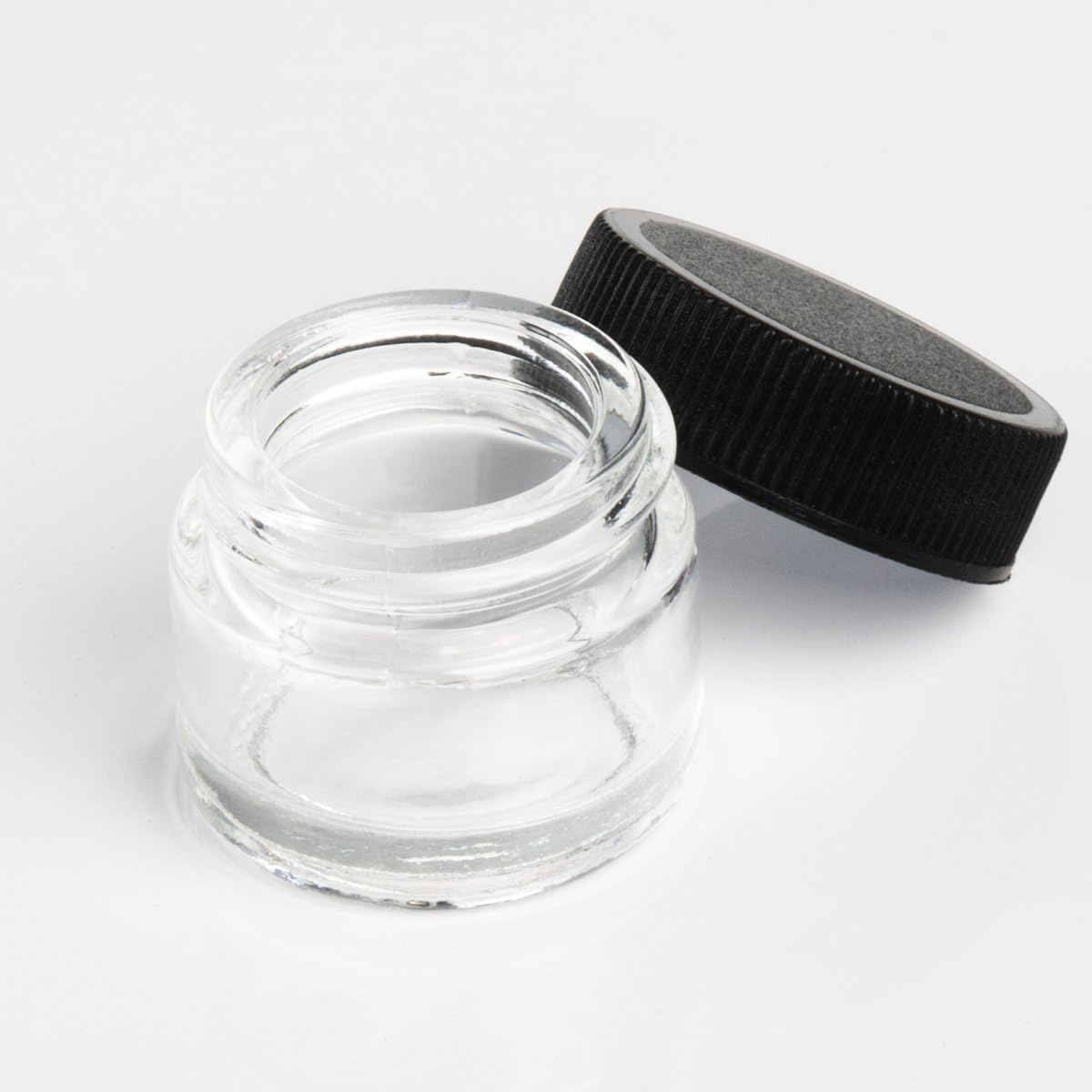 (250 Pack) 5ml Glass Screw Jars | Essential Oil, Concentrate, Lip Balm or Makeup Containers, Wax, Cosmetics | Black Lids, Black Caps | Mini Refillable Jars Great for Travel, Samples, & More