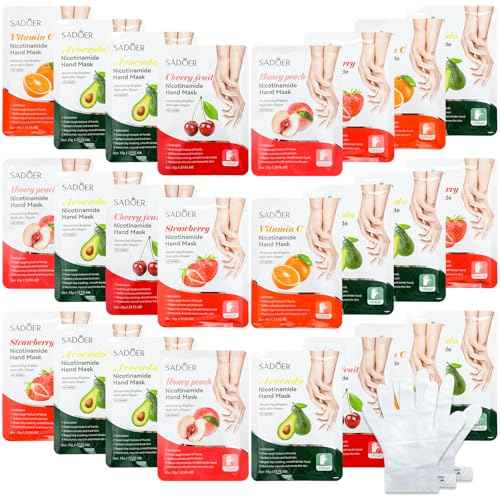 24 Pcs Fruits Beauty Hand Mask Bulk Hydrating Hand Moisturizing Gloves Treatment Mask for Spa Kit Sleeping Skincare Gift Beauty Kits for Women
