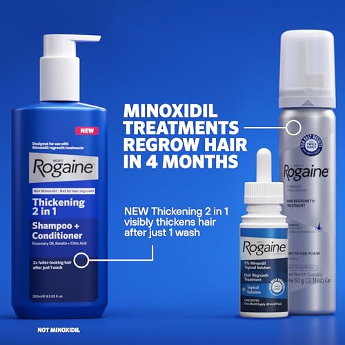 Men¡¯s Rogaine 5% Minoxidil for Men Foam, Clinically Proven Regrowth for Thinning Hair, Topical Hair Loss Treatment, Unscented Topical Aerosol, Results in 8?16 Weeks, 3-Month Supply, 3 x 2.11 oz