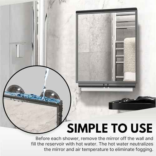 ToiletTree Products Fogless Shower Bathroom Mirror with Squeegee and Travel Bag