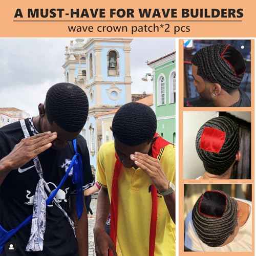 2 Pcs Double Layer Crown Patch for Waves,Wave Crown Patches for 360 Waves Crown Compression