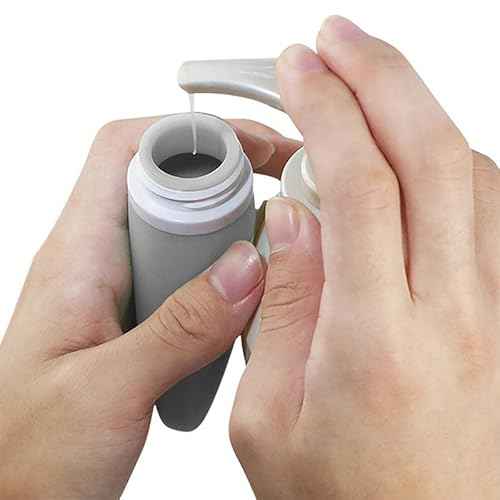 Travel Bottles for Toiletries, TSA Approved 3oz (90ml) Leak Proof Silicone Refillable Squeeze Travel Size Containers BPA Free for Cleansers, Lotions, Shampoo 3-pk (Black-Gray-White)