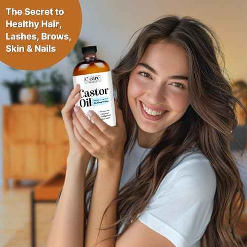 C CARE Castor Oil 100% Pure Organic Cold Pressed Unrefined Glass Bottle | USDA Certified Organic | Hexane Free Extra Virgin | For Hair Growth Eyebrows Eyelashes Skin and Castor Oil Pack Wrap | 16oz