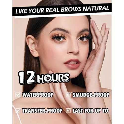 12Pcs Waterproof Dark Brown Eyebrow Pencil Set, Professional Brow Micro Eyebrow Retractable Pencil, Ultra Fine Long Lasting for Perfect Eye Liner Brows Eye Makeup Shaping & Filling Brow Gel Pen- 05