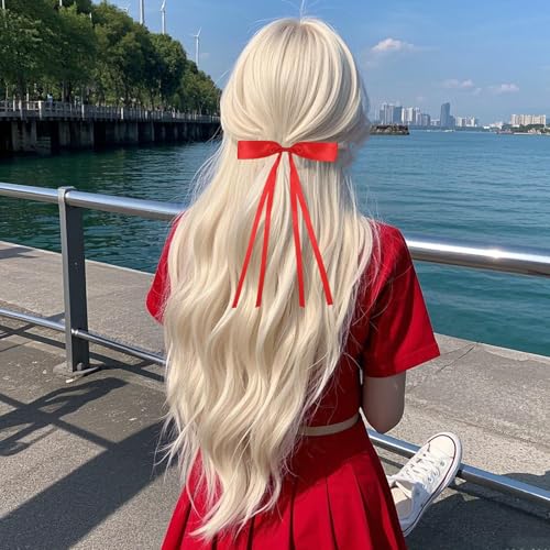 8Pcs Small Red Bows for Hair, Red Hair Clips for Girls Hair Bows for Women Red Hair Accessories Red Ribbon for Hair Barrettes for Women Red Satin Bow, Pigtail Bows Small Red Bow Hair Clip Women