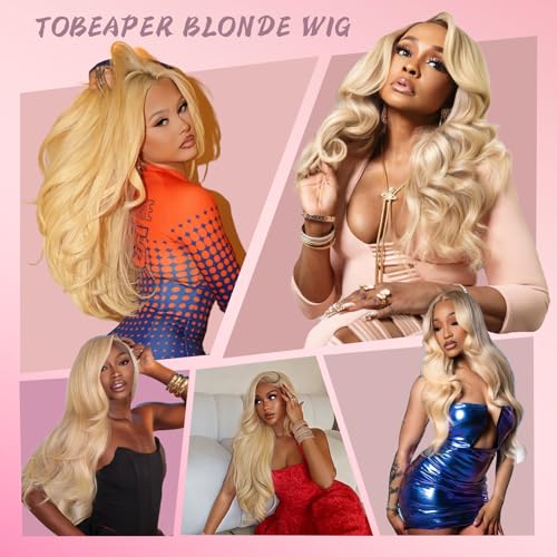 613 13x6 Lace Front Wig Human Hair 200 Density Blonde Wig Human Hair Body Wave 13X6 HD Transparent Lace Front 613 Lace Frontal Glueless Wigs Pre Plucked for Women 22 Inch