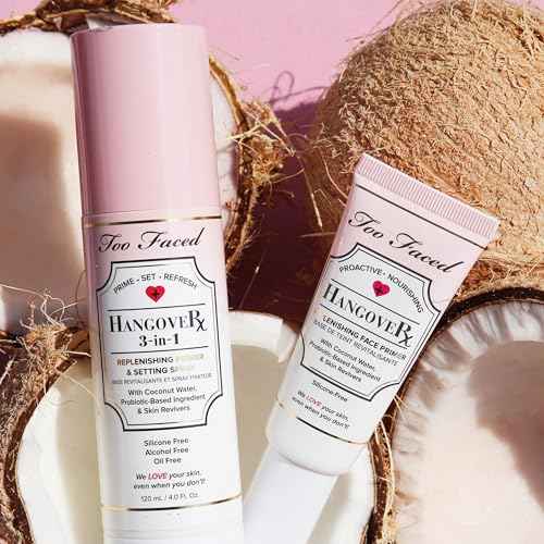Too Faced Hangover 3-in-1 Primer & Setting Spray | Soothing & Hydrating Setting Spray for Face Makeup | Coconut Water