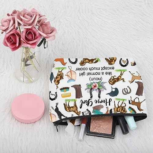 FUSTMW Horses Gifts for Girls Horse Makeup Bag Horse Girl Gifts for Horse Lovers Equestrian Cosmetic Bag Horse Riding Gifts (horse bag)