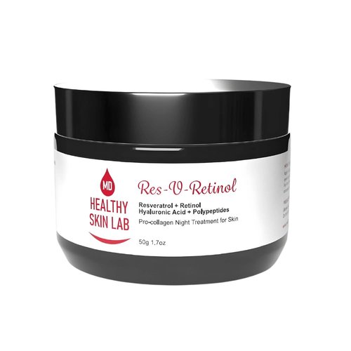 Healthy Skin Lab Res-V-Retinol Resveratrol Face Night Cream, Anti-Aging Neck & Décolleté Moisturizer With Retinol, Hyaluronic Acid, Polypeptides, Hydrates & Brightening, 1.7oz