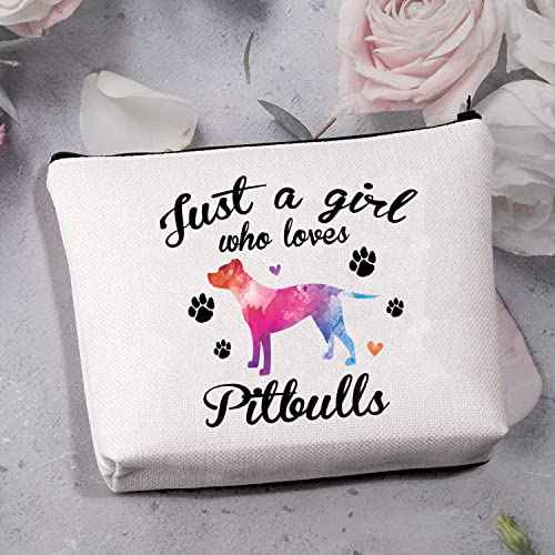 MBMSO Pitbull Gifts for Pitbull Lovers Just a Girl Who Loves Pitbulls Tote Bag Dog Lover Owner Gifts Shoulder Shopping Bag