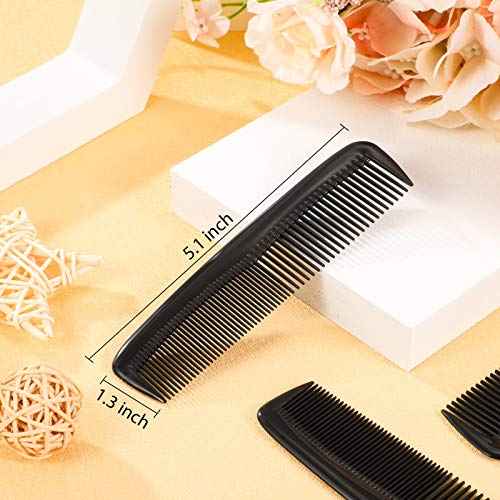 Leinuosen 24 Pieces Hair Combs Set Plastic Hair Comb for Women and Men, Fine Dressing(Black)