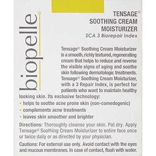 Biopelle Tensage Growth Factor Soothing Oil Free Moisturizer Face Cream with SCA 3 Biorepair Index, Snail Mucin Moisturizer for Oily Skin with Hyaluronic Acid and Antioxidants, 1 Oz