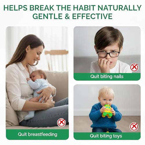 Nail Biting Treatment for Kids, Nail Biting Prevention, Stop Thumb Sucking Deterrent, Protect & Repair Nails, Safe & Mild Ingredients, Stop Nails Biting for Kids, Easy Brush, Day Night Care, 10 ML
