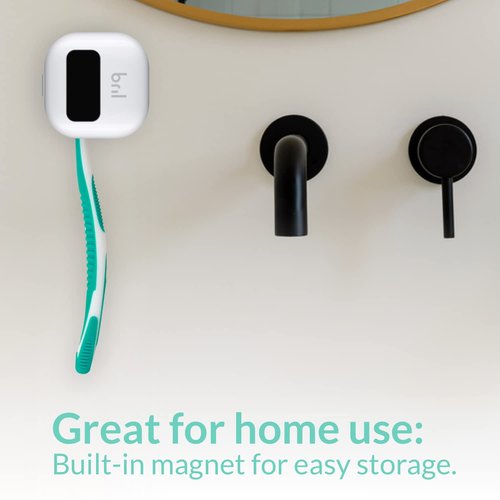 Bril UV-C Toothbrush Cleaner, Portable Brush Cover, Holder, and Travel Case for Any Size Toothbrush, White, Black, Navy (5 Pack)