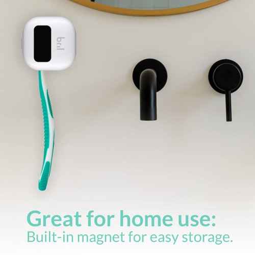Bril UV-C Toothbrush Cleaner, Portable Brush Cover, Holder, and Travel Case for Any Size Toothbrush, Black and White (3 Pack)