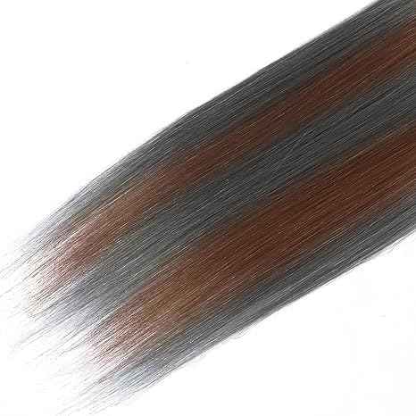 Giginger Bundles Human Hair P4/GREY 26 28 30 inch Straight Wave Human Hair Bundles Highlight Chocolate Grey Unprocessed Quick Weave Soft Sewn In Hair Extensions for Black Women