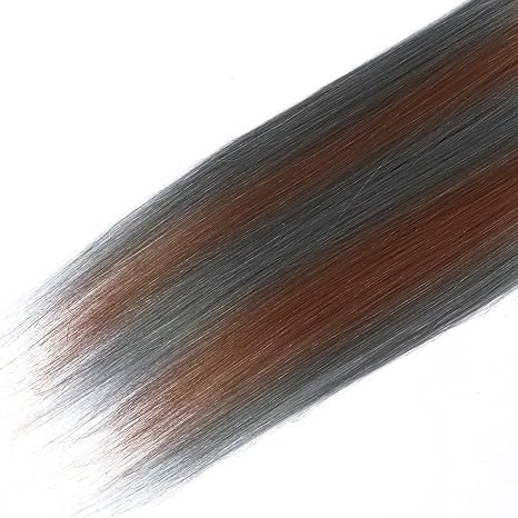Giginger Bundles Human Hair P4/GREY 20 22 24 inch Straight Wave Human Hair Bundles Highlight Chocolate Grey Unprocessed Quick Weave Soft Sewn In Hair Extensions for Black Women