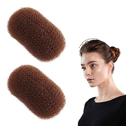 AEGYPIUS 2Pcs Charming Bump It Up Volume Inserts Hair Comb, Nylon Material, Hair Pads for Beehive Hair Style, Styling Clip Accessories for Women Lady Girl (Brown)