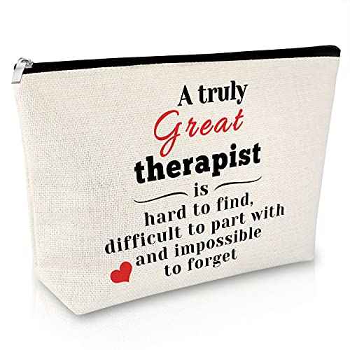 Sfodiary Therapist Appreciation Gift Makeup Bag Psychology Therapist Cosmetic Bag Speech Therapy Gift for Women Travel Cosmetic Pouch Birthday Christmas Thanksgiving Present