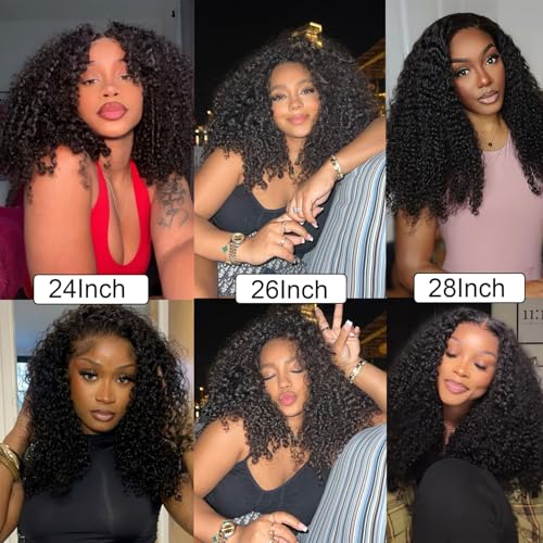 Lemoda 13x4 Burmese Kinky Curly Lace Front Human Hair Wigs Outlets Sale 210% 24Inch Deep Curly 13x4 HD Transparent Lace Frontal Wigs For Women Pre Plucked